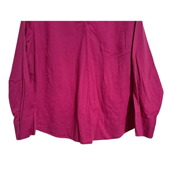 Venizia Jeans Womens Magenta Long Sleeve Blouse Size 18/20 100% Cotton Embroider - Picture 6 of 6